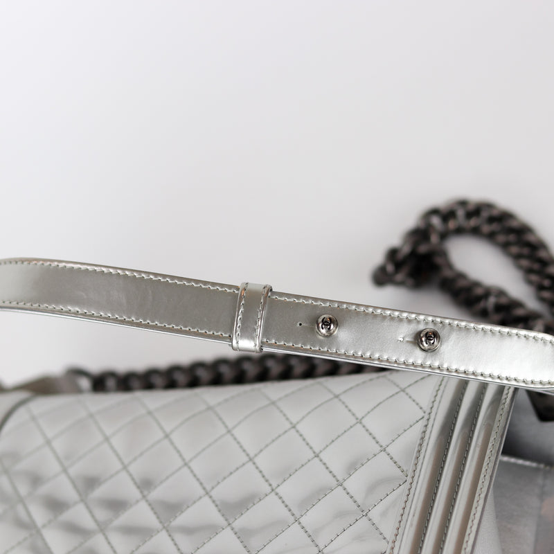 Old Medium Boy in Silver Patent Leather with RHW