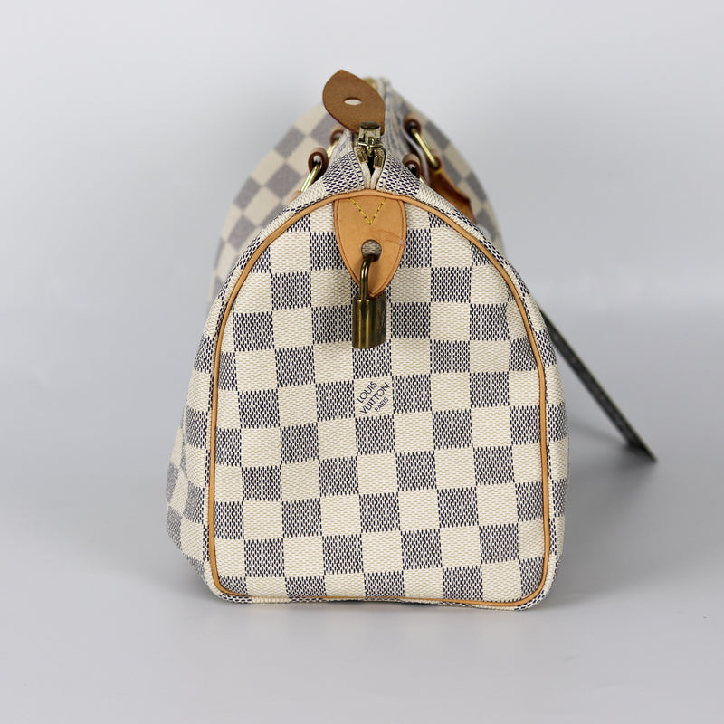 Louis Vuitton Speedy 25CM Damier Azur Canvas Handbag MSIXZDE