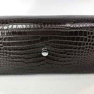 Sac De Jour Baby in Embossed Croc Dark Brown Tote