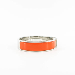Orange Clic H Bracelet in Gold Plated Enamel Bracelet Size PM
