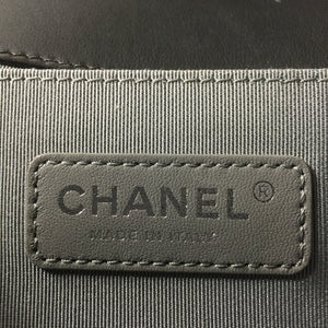 Le Boy Chevron Calfskin Flap Bag with Shiny Silver Hardware