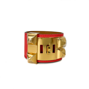 Collier De Chien CDC Rose Jaipur Epsom Leather Bracelet GHW