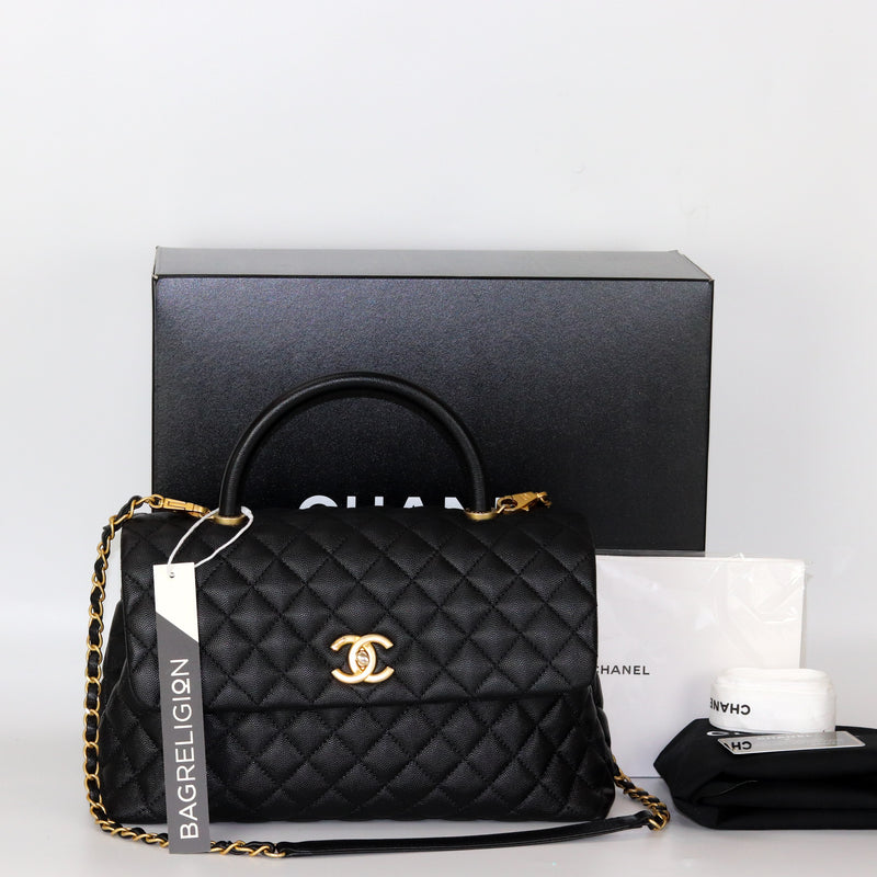 Caviar Quilted Medium Coco Handle Flap