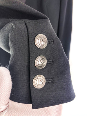 Black Double Breasted Blazer with Silk Lapel