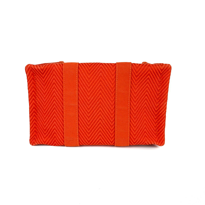 Chevron Abaca Orange Mini H Bag