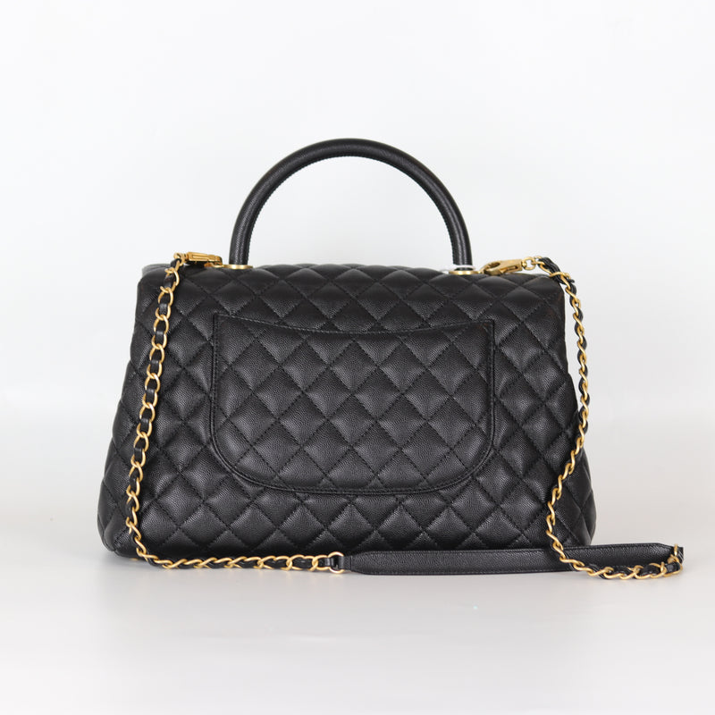 Caviar Quilted Medium Coco Handle Flap