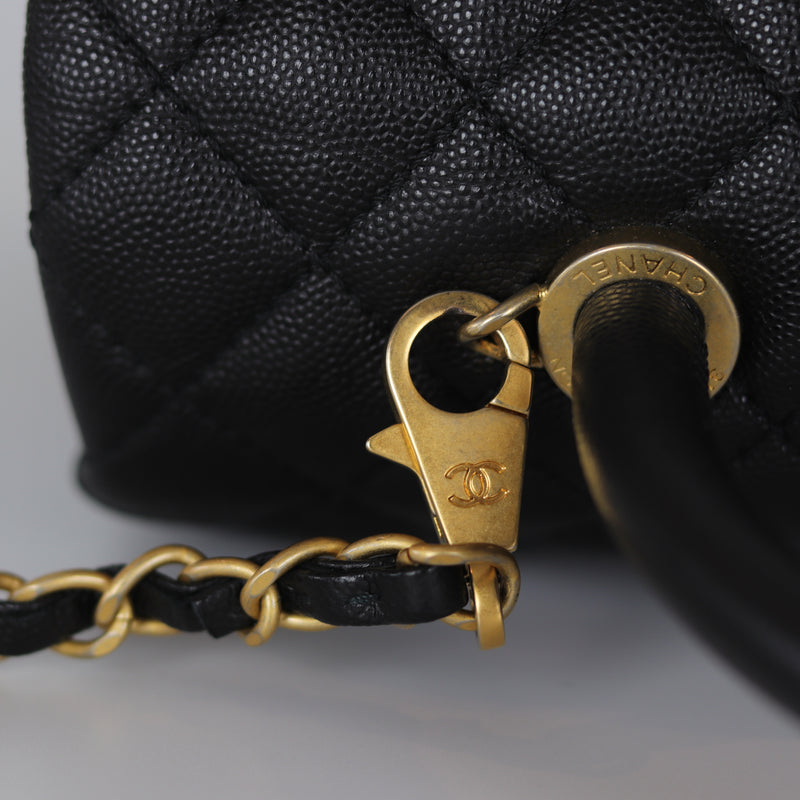 Caviar Quilted Medium Coco Handle Flap