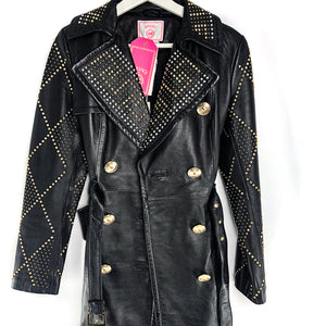 Versace for H&M Leather Trench Coat with Gold details