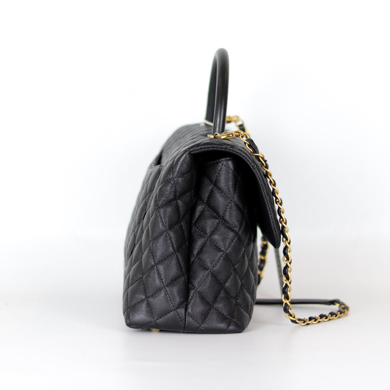 Caviar Quilted Medium Coco Handle Flap