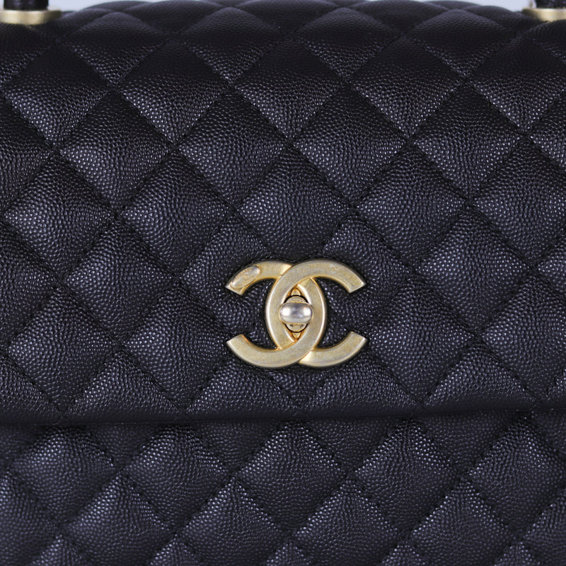 Caviar Quilted Medium Coco Handle Flap