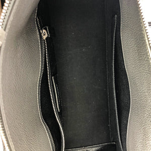 Sac De Jour Grained Calfskin Dark Grey Zip Tote Satchel