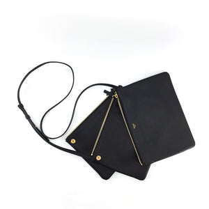 Small Céline Trio Black in Smooth Lambskin with Gold Hardware