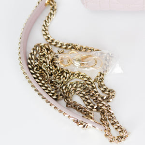 Mini Lady Dior Bag In Baby Pearly Pink with Light Gold Hardware