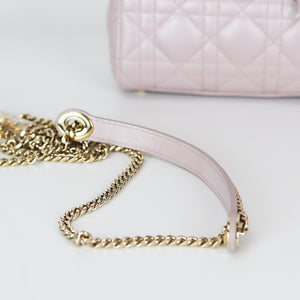 Mini Lady Dior Bag In Baby Pearly Pink with Light Gold Hardware