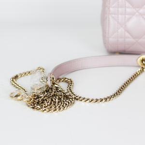 Mini Lady Dior Bag In Baby Pearly Pink with Light Gold Hardware