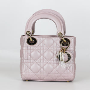 Mini Lady Dior Bag In Baby Pearly Pink with Light Gold Hardware