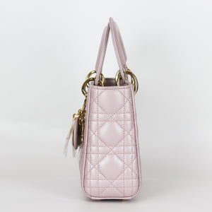 Mini Lady Dior Bag In Baby Pearly Pink with Light Gold Hardware