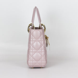 Mini Lady Dior Bag In Baby Pearly Pink with Light Gold Hardware