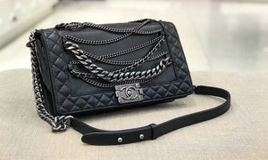 Limited Enchained Medium Boy Flap in Calfskin Leather with RHW