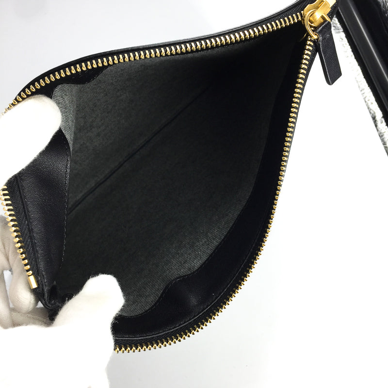 CELINE Lambskin Mini Trio Crossbody Bag Black 441769