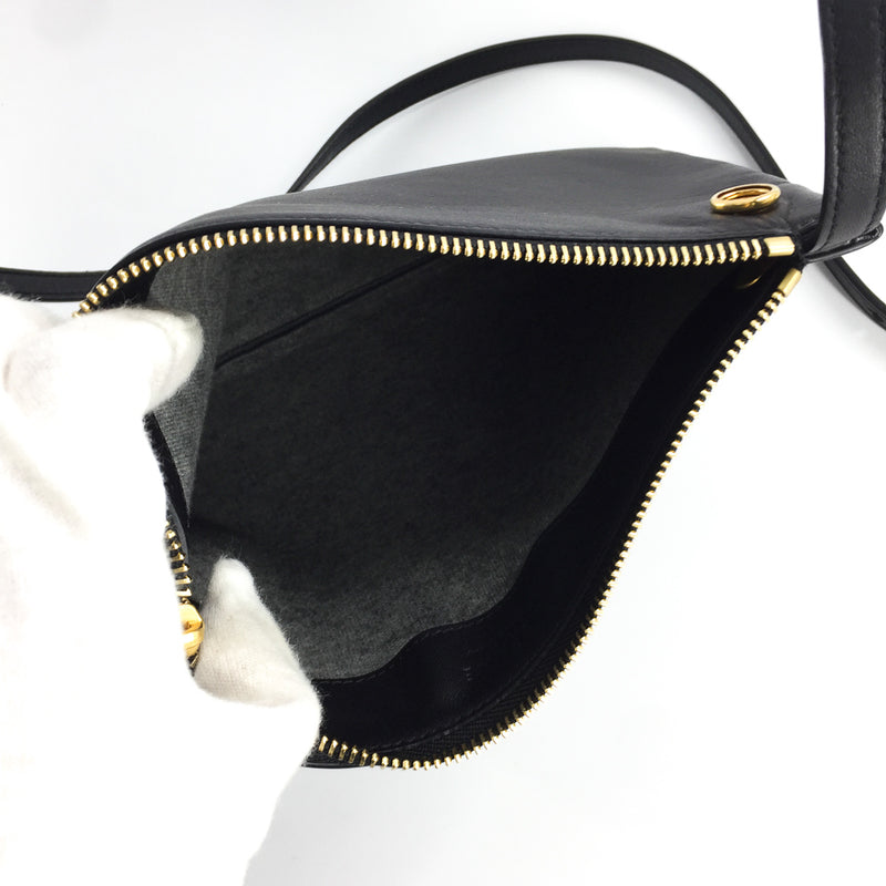 CELINE Lambskin Mini Trio Crossbody Bag Black 441769