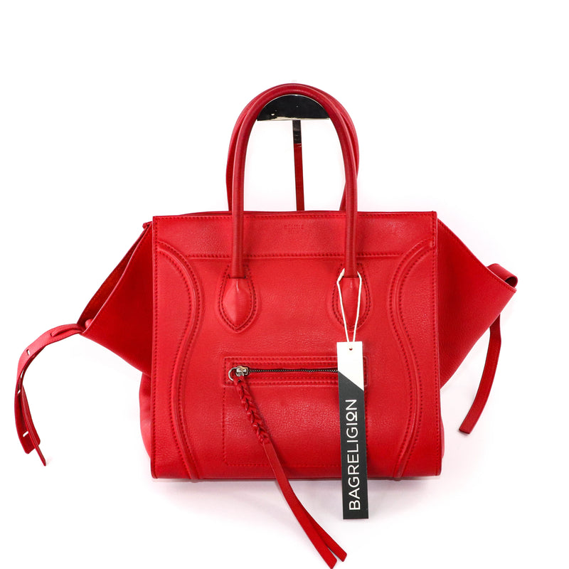 Medium Phantom Handbag in Red Calfskin