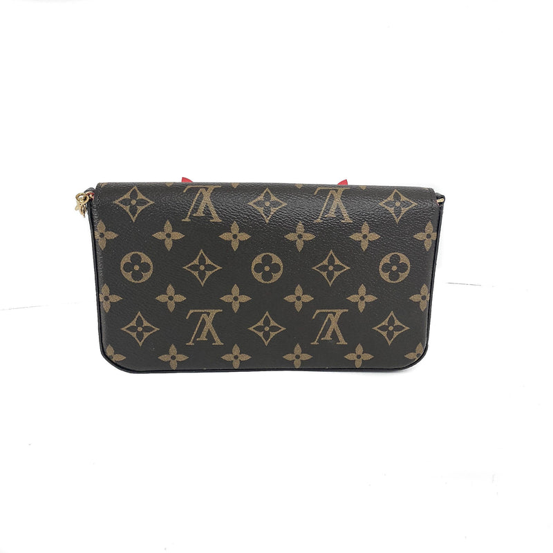 Pochette Felicie Chain Wallet Lovely Birds Design with Gold Hardware