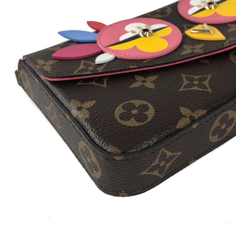 Pochette Felicie Chain Wallet Lovely Birds Design with Gold Hardware