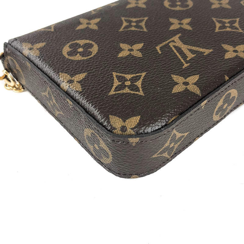 Pochette Felicie Chain Wallet Lovely Birds Design with Gold Hardware