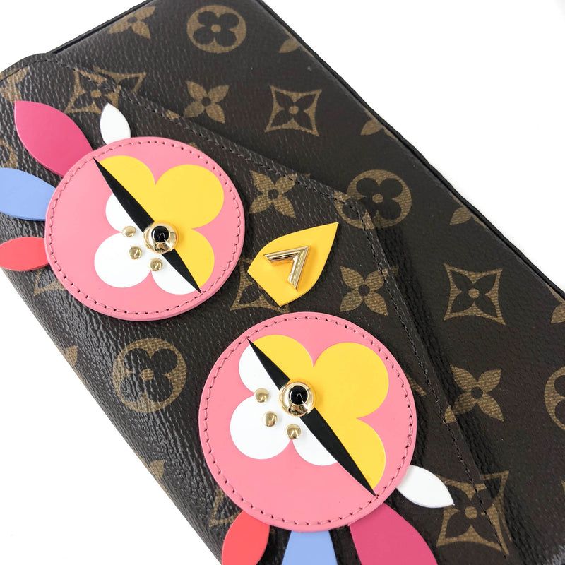 Pochette Felicie Chain Wallet Lovely Birds Design with Gold Hardware