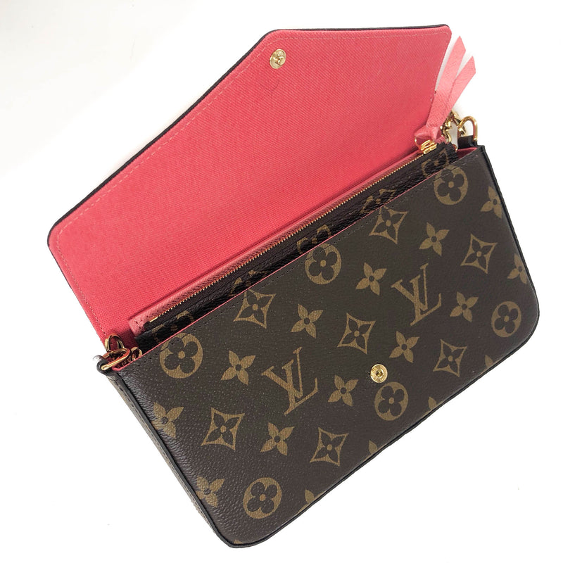 Pochette Felicie Chain Wallet Lovely Birds Design with Gold Hardware