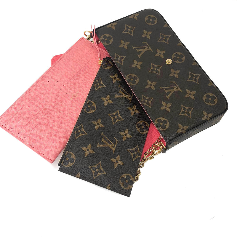 Pochette Felicie Chain Wallet Lovely Birds Design with Gold Hardware