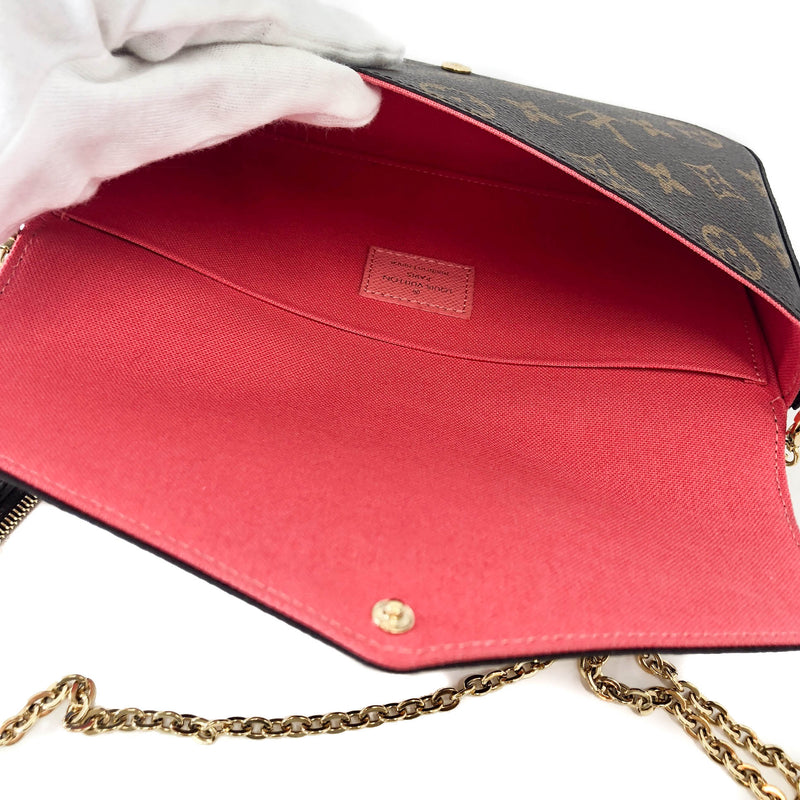 Pochette Felicie Chain Wallet Lovely Birds Design with Gold Hardware