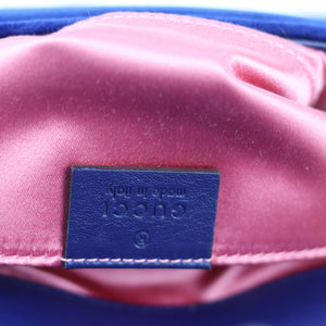 GG Marmont Royal Blue Velvet Mini Shoulder Bag