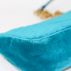 Marmont Matelasse Shoulder Bag Small in Peacock Blue Velvet