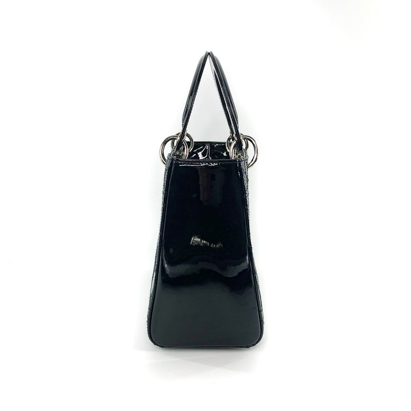 Medium Lady Dior Bag Black Patent