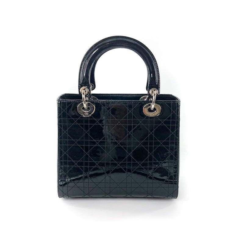 Medium Lady Dior Bag Black Patent