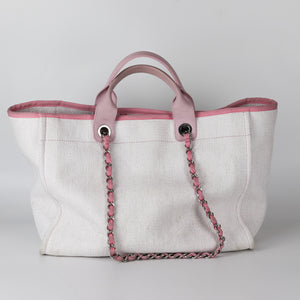 Deauville Large Pink Canvas Tote Bag with SHW