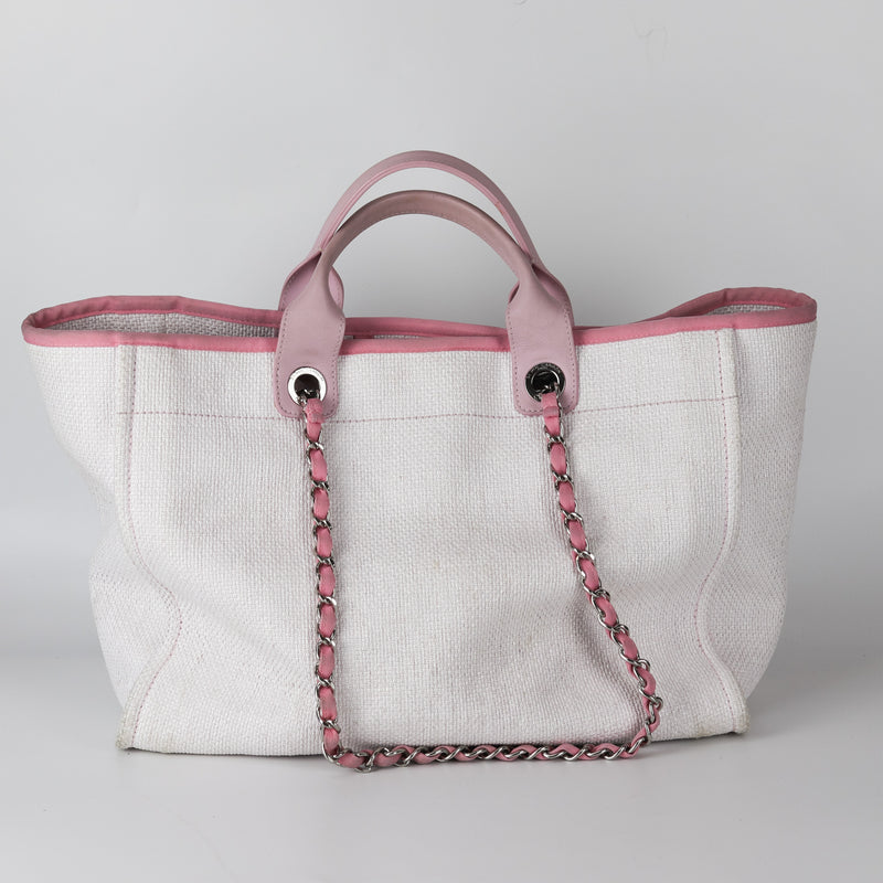 Deauville Large Pink Canvas Tote Bag with SHW