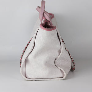 Deauville Large Pink Canvas Tote Bag with SHW