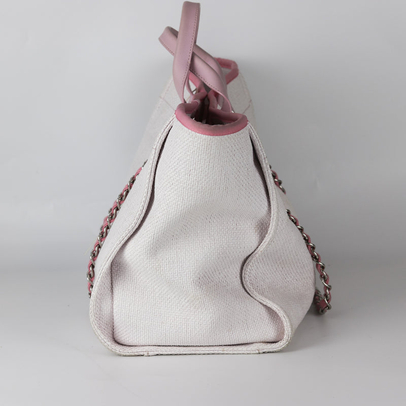 Deauville Large Pink Canvas Tote Bag with SHW