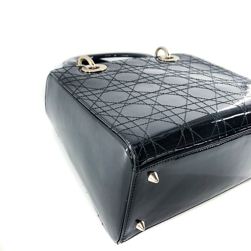 Medium Lady Dior Bag Black Patent