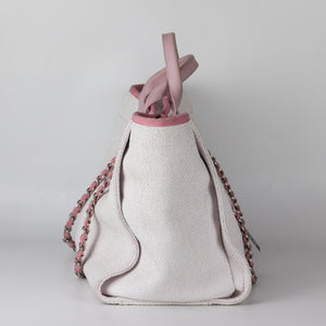 Deauville Large Pink Canvas Tote Bag with SHW