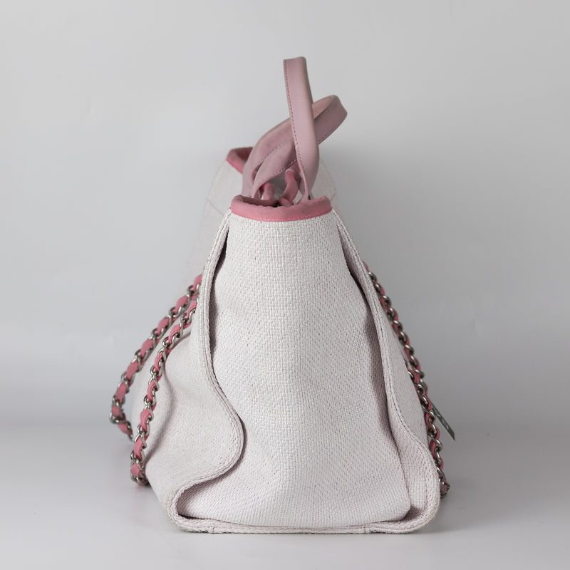 Deauville Large Pink Canvas Tote Bag with SHW
