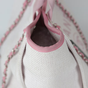 Deauville Large Pink Canvas Tote Bag with SHW