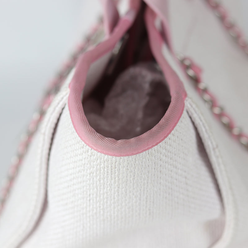 Deauville Large Pink Canvas Tote Bag with SHW