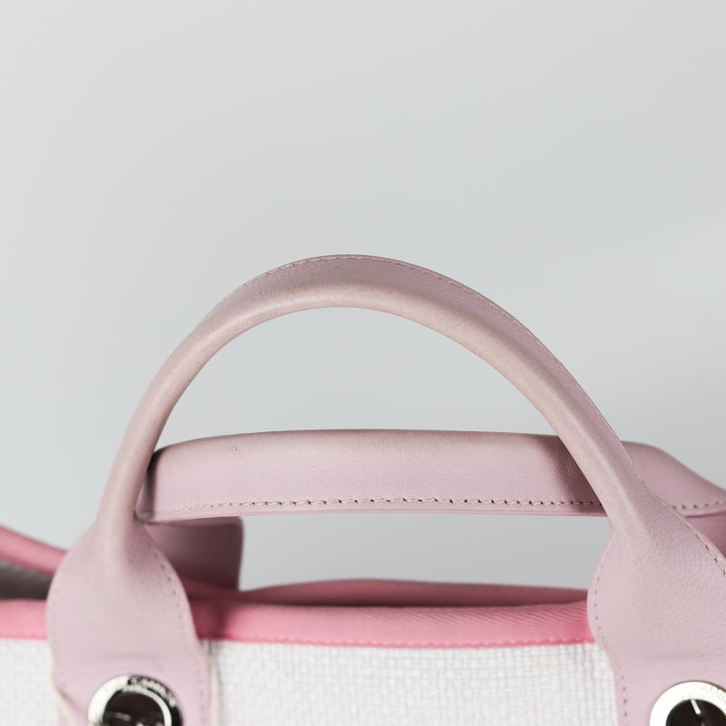 Deauville Large Pink Canvas Tote Bag with SHW