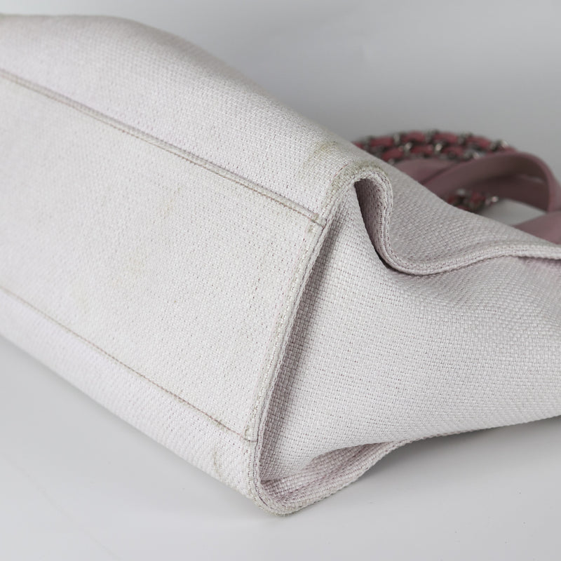 Deauville Large Pink Canvas Tote Bag with SHW