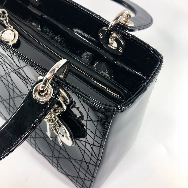 Medium Lady Dior Bag Black Patent