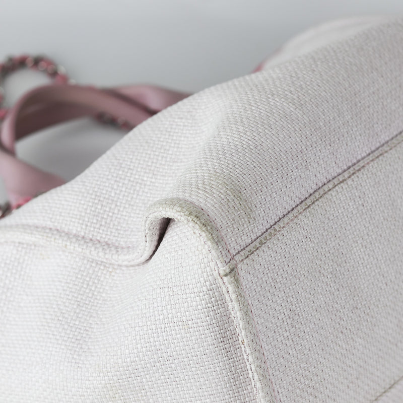 Deauville Large Pink Canvas Tote Bag with SHW